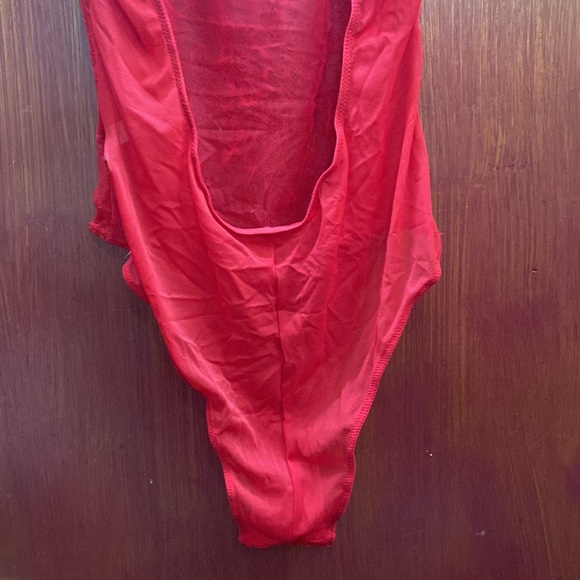 NWT 2 x Jezebel Penelope Lace & Mesh Teddy size M color Red and White - Picture 8 of 16